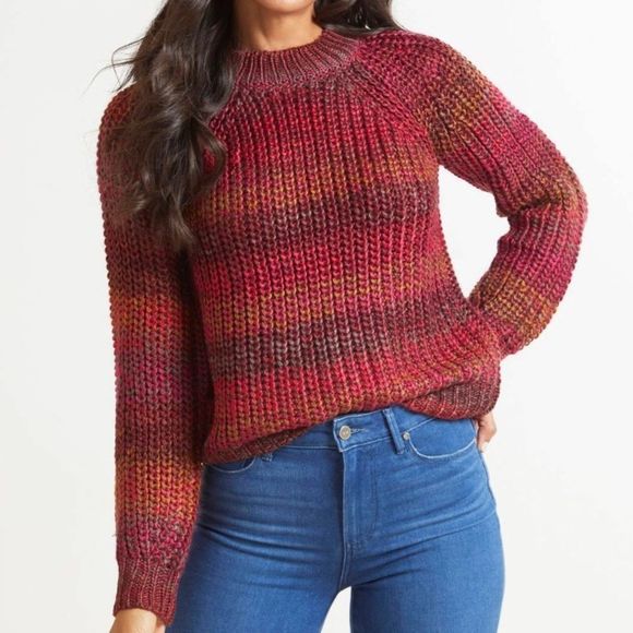 BB Dakota Multi Color Ombré Open Weave Women’s Sweater Size Medium - Picture 1 of 11